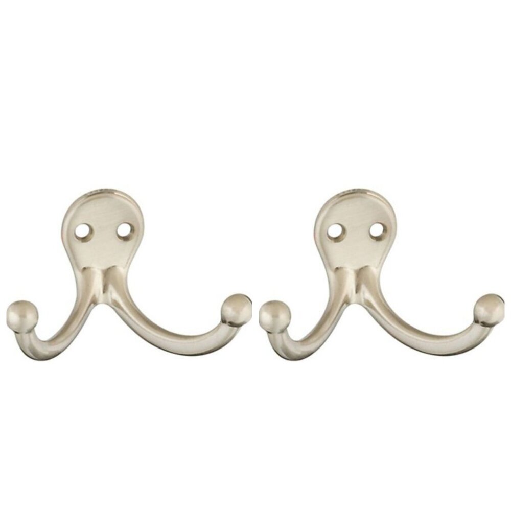 DOUBLE CLOTHES HOOKS-PACK OF 2-NEW-NATIONAL HARDWARE-NEW